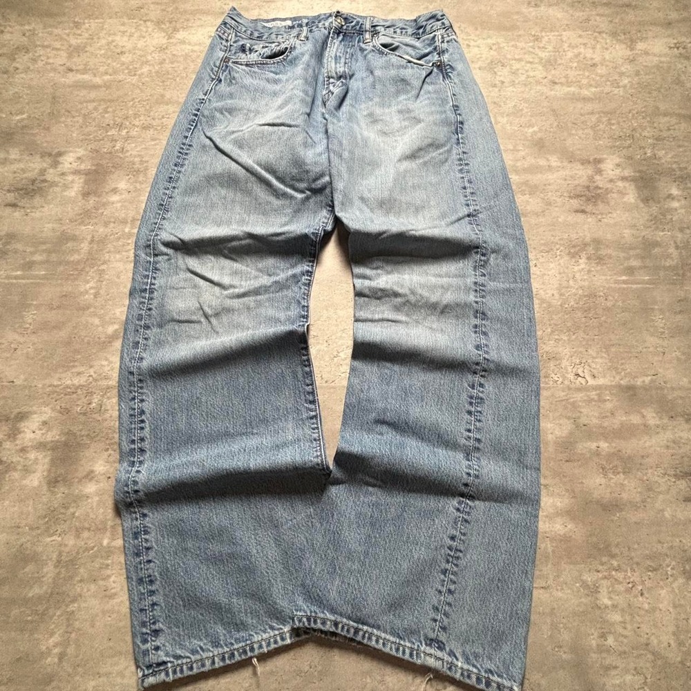 GAP Skater Jeans Mens 31x30 Light Wash Y2K Baggy Wide Leg Faded 1969
